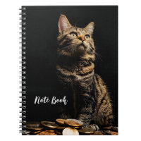 Tiger stripe Cute Cat Print Spiral Photo Notebook