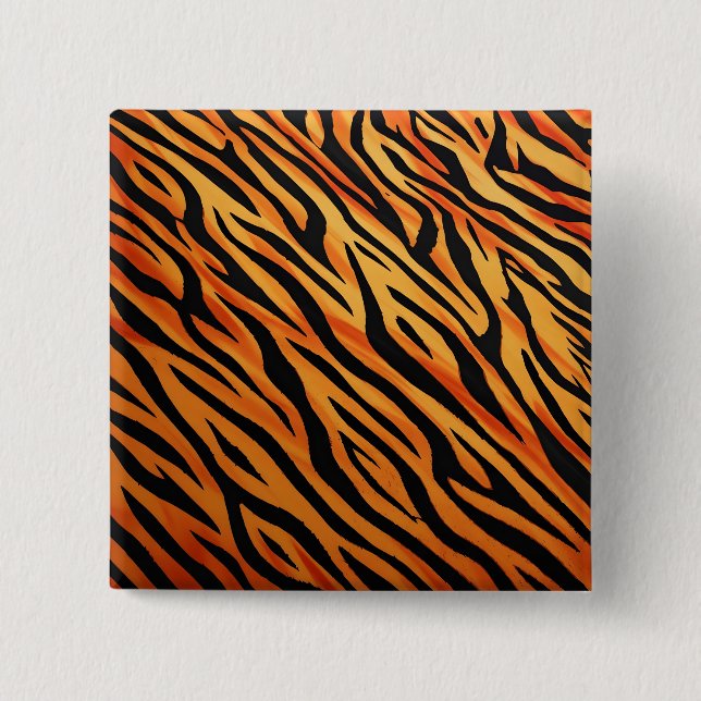 Tiger Stripe Fur Pattern 15 Cm Square Badge (Front)