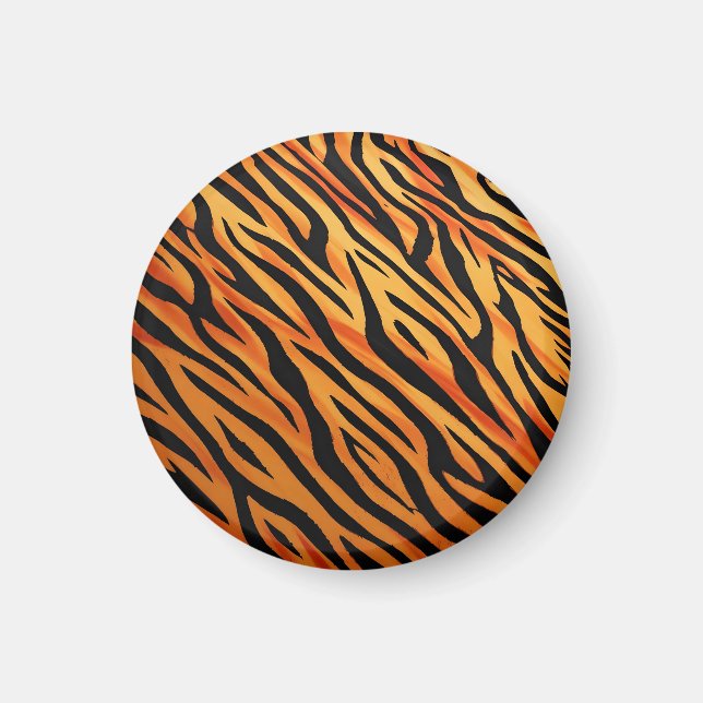 Tiger Stripe Fur Pattern Magnet (Front)