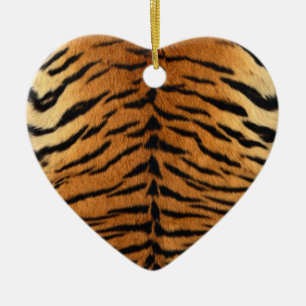 Tiger Stripe Fur Print Ceramic Tree Decoration