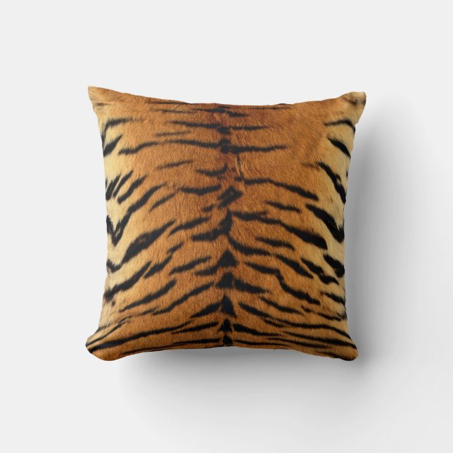 Tiger Stripe Fur Print Cushion (Front)