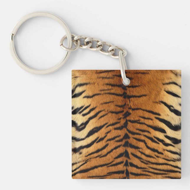 Tiger Stripe Fur Print Key Ring (Front)