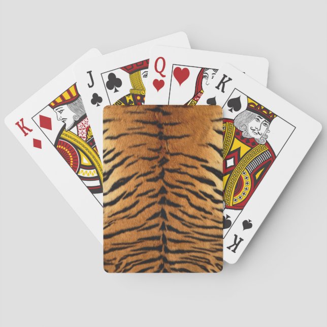 Tiger Stripe Fur Print Playing Cards (Back)
