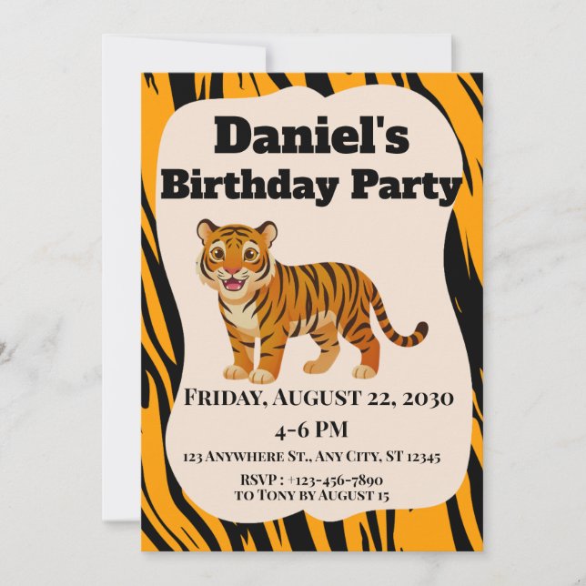 Tiger Stripe Invitation (Front)