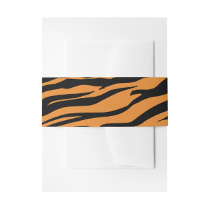 Tiger Stripe Jungle Safari Birthday Invitation Belly Band