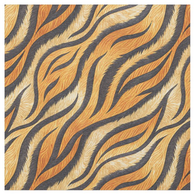 Tiger Stripe Pattern - Exotic Animal Print Design Fabric (Close Up)