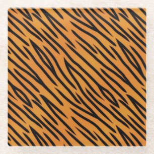 Tiger Stripe Pattern Glass Coaster