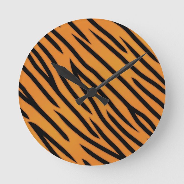 Tiger Stripe Pattern Round Clock (Front)
