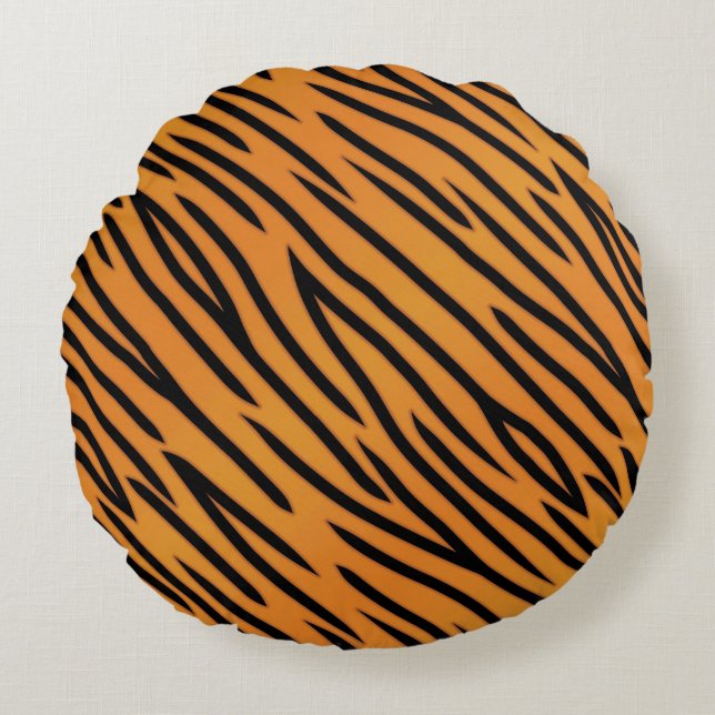 Tiger Stripe Pattern Round Cushion (Front)