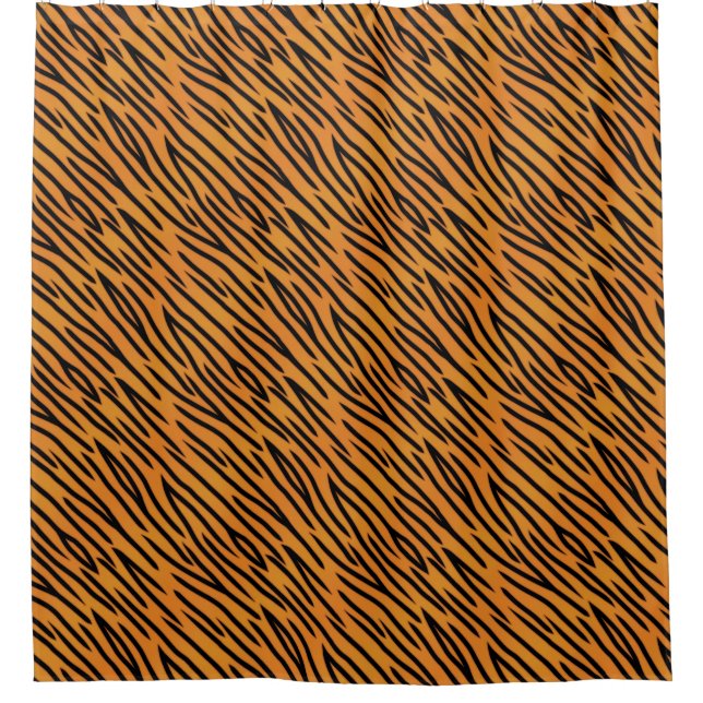 Tiger Stripe Pattern Shower Curtain (Front)