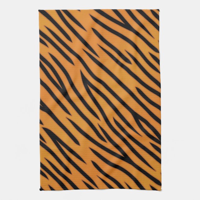 Tiger Stripe Pattern Tea Towel (Vertical)