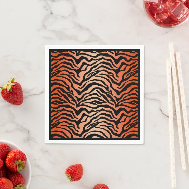 Tiger stripe print paper napkins (Insitu)