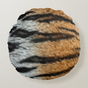 Tiger Stripe Print Pattern Background Round Cushion