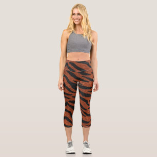 Tiger Stripe Wild Pattern Capri Leggings