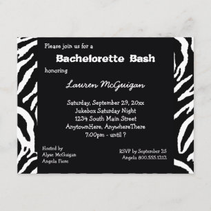Tiger Striped Bachelorette Party Invitation