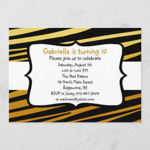 Tiger Striped Birthday Invitation