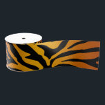 Tiger striped printed grosgrain ribbon<br><div class="desc">This black and orange tiger striped print is great for birthdays,  party decorations and hair ties. Use on gifts at a bachelorette party or girls night out.</div>
