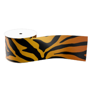 Tiger striped printed grosgrain ribbon