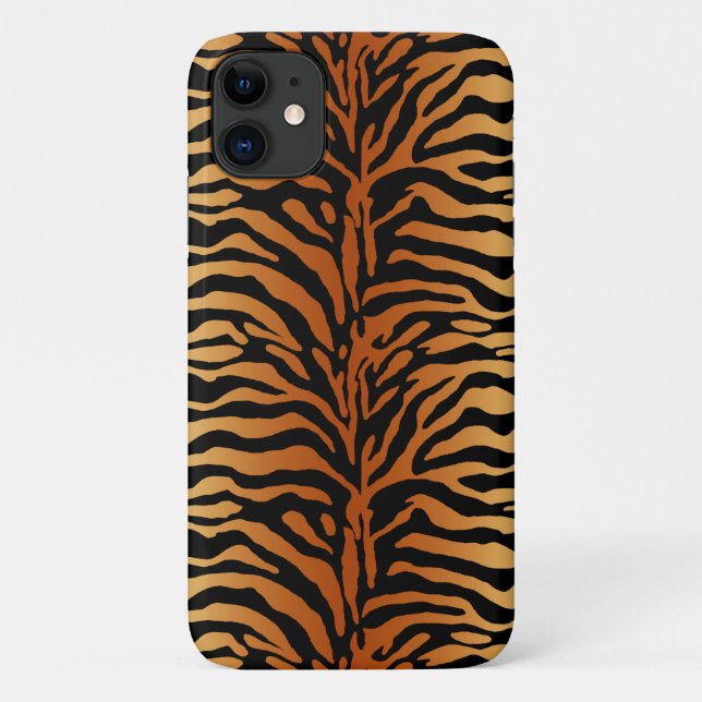 Tiger Stripes Animal Print, Amber, Black and Tan Case-Mate iPhone Case (Back)