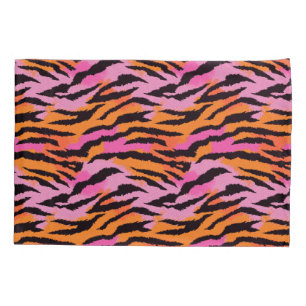 Tiger Stripes Animal Print Pink& Orange Glamourous Pillowcase