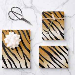 Tiger Stripes Exotic Animal Print Wrapping Paper Sheet