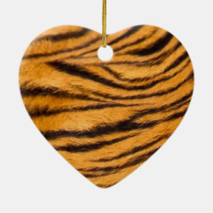 Tiger Stripes Fur Black and Orange Personalise it Ceramic Ornament