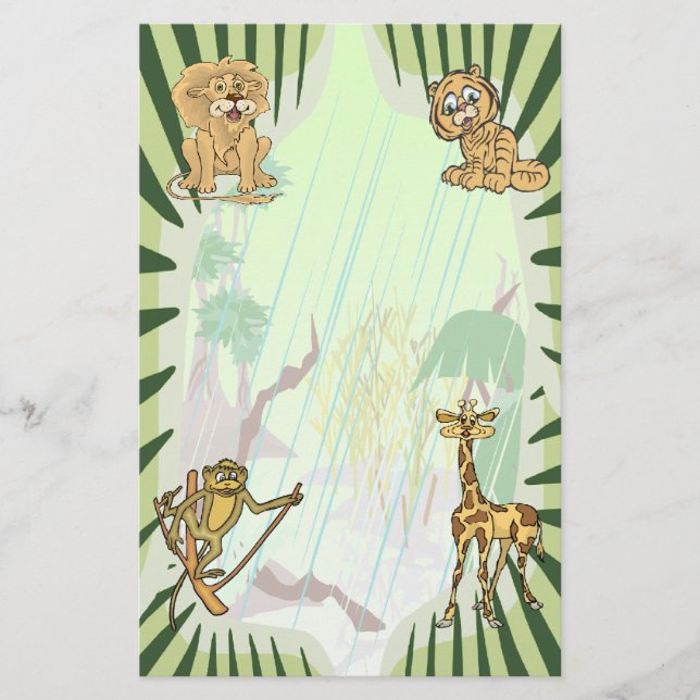 Tiger Stripes Jungle Baby Shower Set Stationery (Front)