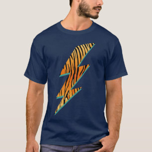 Tiger Stripes Lightning Bolt Animal Print Big Cat  T-Shirt