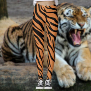 Tiger Stripes Orange Leggings – Bold Animal Print