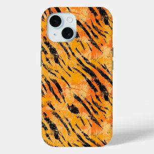 Tiger Stripes Orange Pattern iPhone 15 Case