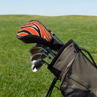 Tiger Stripes Orange White Black Pattern Golf Head Cover