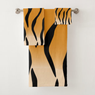 Tiger stripes pattern bath towel set