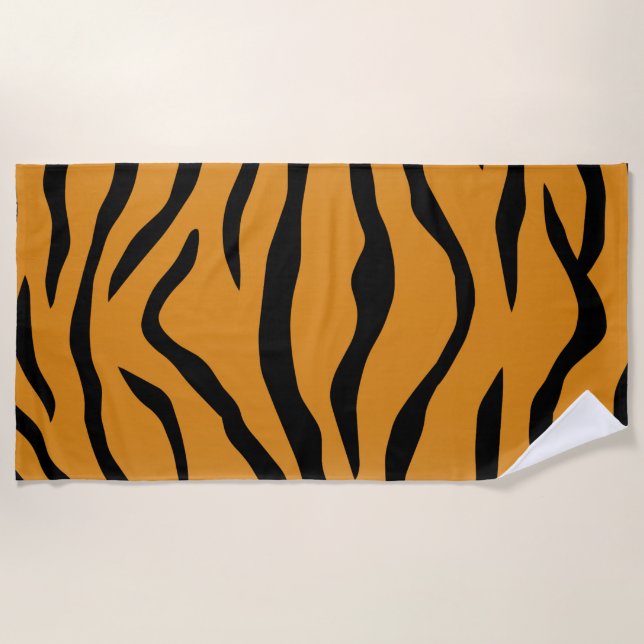Tiger stripes pattern beach towel (Front)