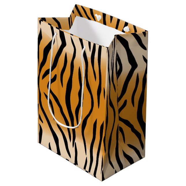 Tiger Stripes Pattern Design Medium Gift Bag (Front Angled)