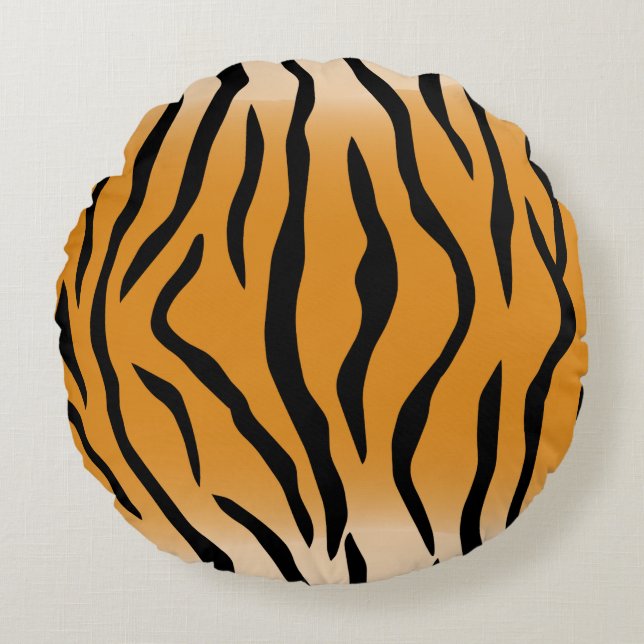 Tiger stripes pattern round cushion (Front)