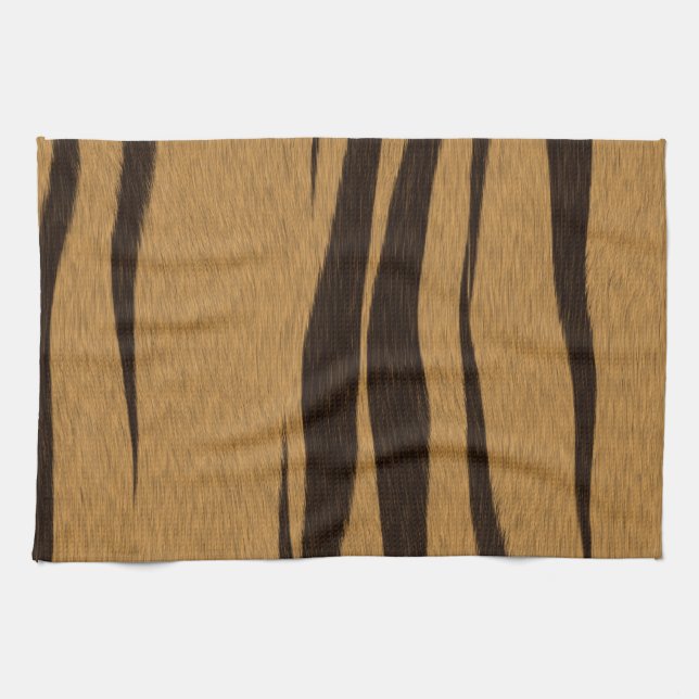 Tiger Stripes Pattern Tea Towel (Horizontal)