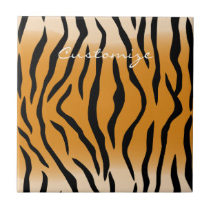 Tiger Stripes Pattern Thunder_Cove Ceramic Tile