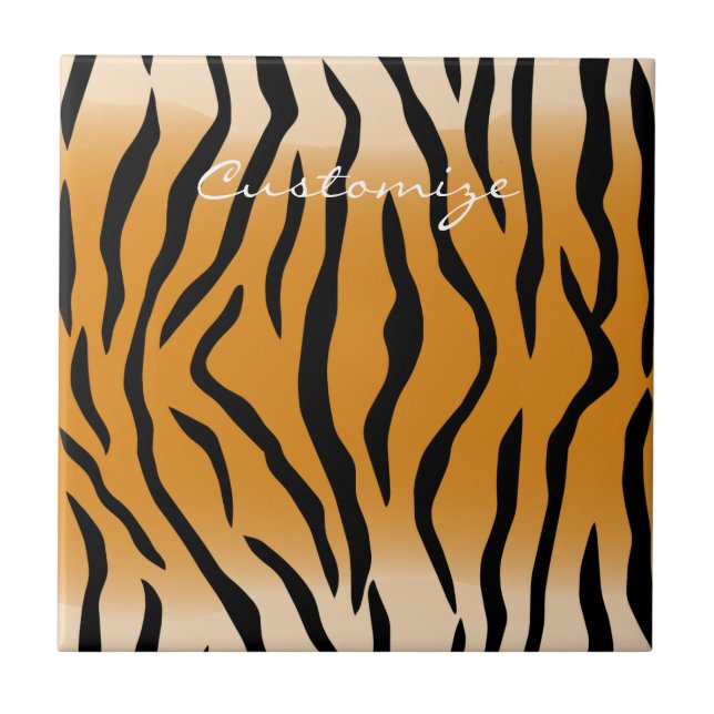 Tiger Stripes Pattern Thunder_Cove Ceramic Tile (Front)