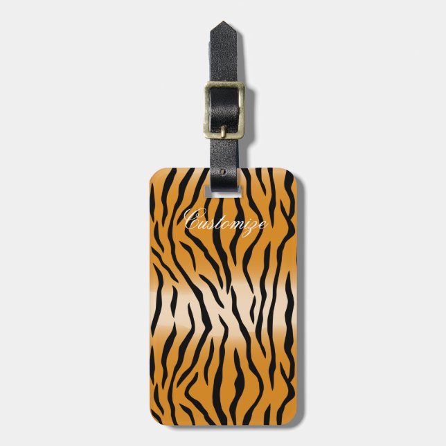 Tiger Stripes Pattern Thunder_Cove Luggage Tag (Front Vertical)