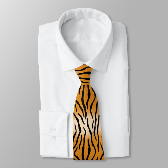 Tiger Stripes Pattern Thunder_Cove Tie (Tied)