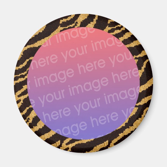 tiger stripes photo frame magnet (Front)