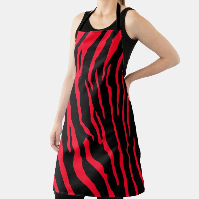 Tiger Stripes Red Apron (Insitu)