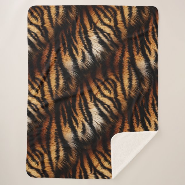 Tiger Stripes Sherpa Blanket (Front)