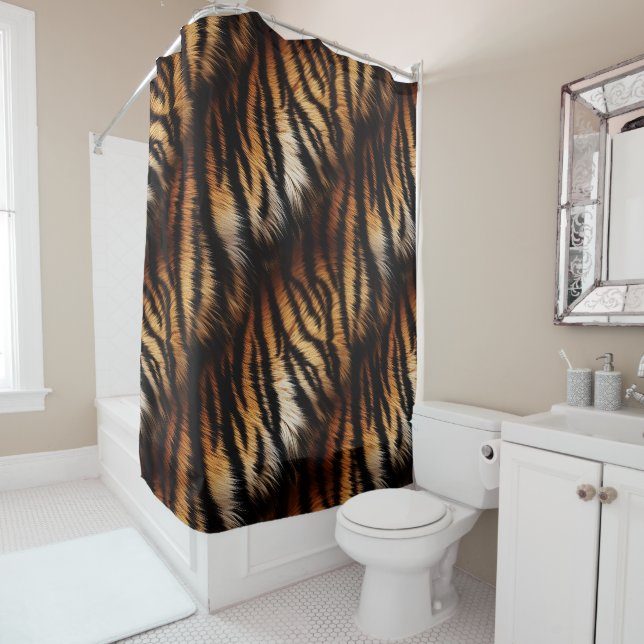Tiger Stripes Shower Curtain (In Situ)