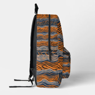 Tiger Stripes Skin Design Printed Backpack