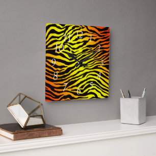 Tiger Stripes Square Wall Clock