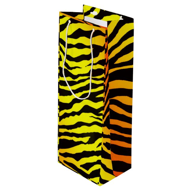 Tiger Stripes Wine Gift Bag (Front Angled)