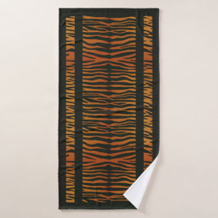 Tiger Stripes with Border Bath Towel