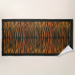 Tiger Stripes with Border Beach Towel