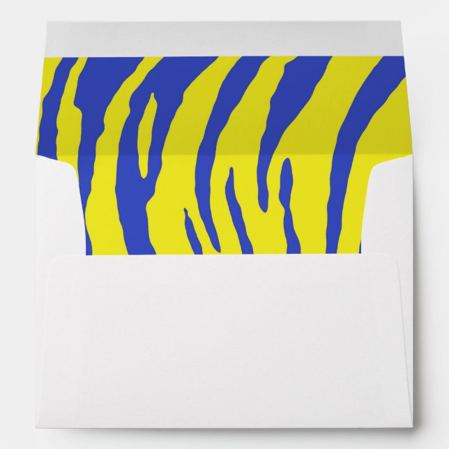Tiger Stripes Yellow Blue Envelope (Back (Bottom))